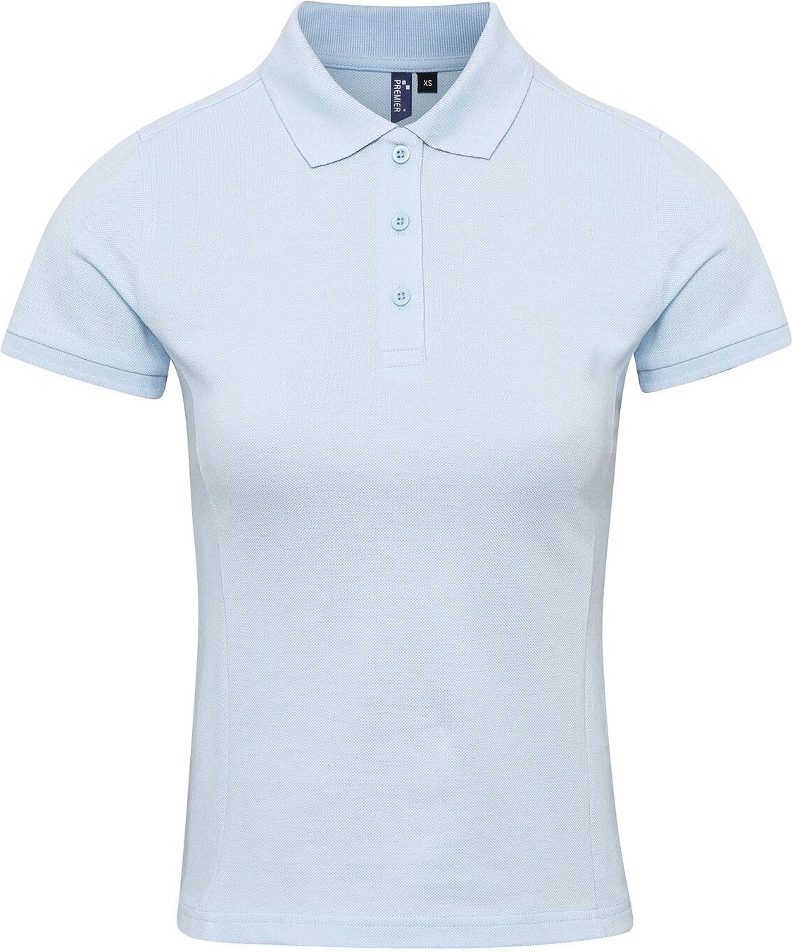 Premier Damen Polo-Shirt Coolchecker mit CoolPlus (Hellblau)