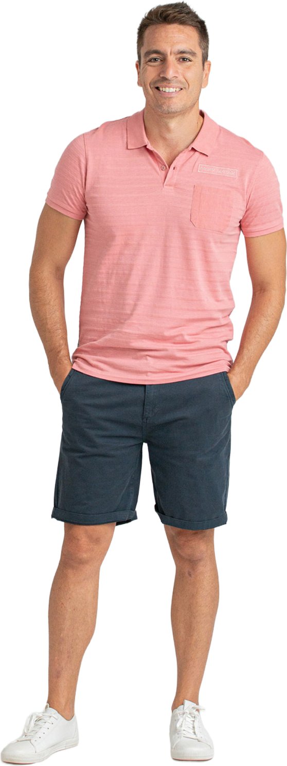 Herren Kurzarm Baumwollpolo-Shirt mit Tasche, Gestreifte Textur PRI2641