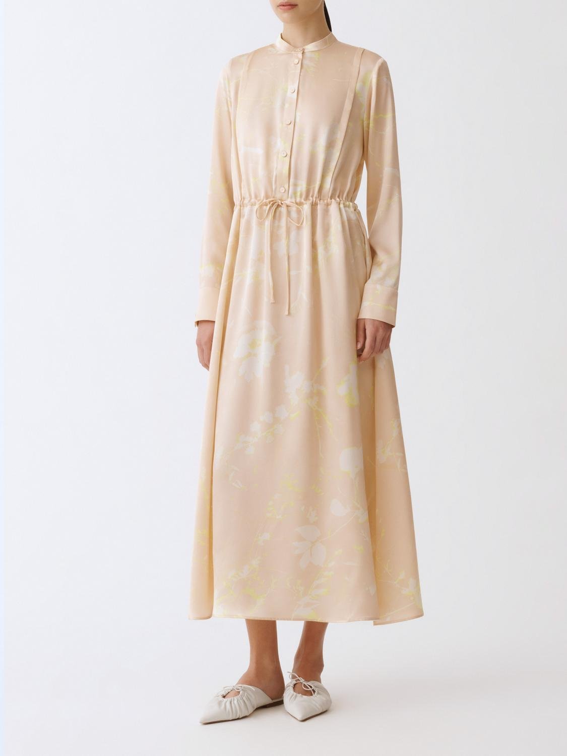 Blumendruck Midi-Kleid mit Kordelzugtaille