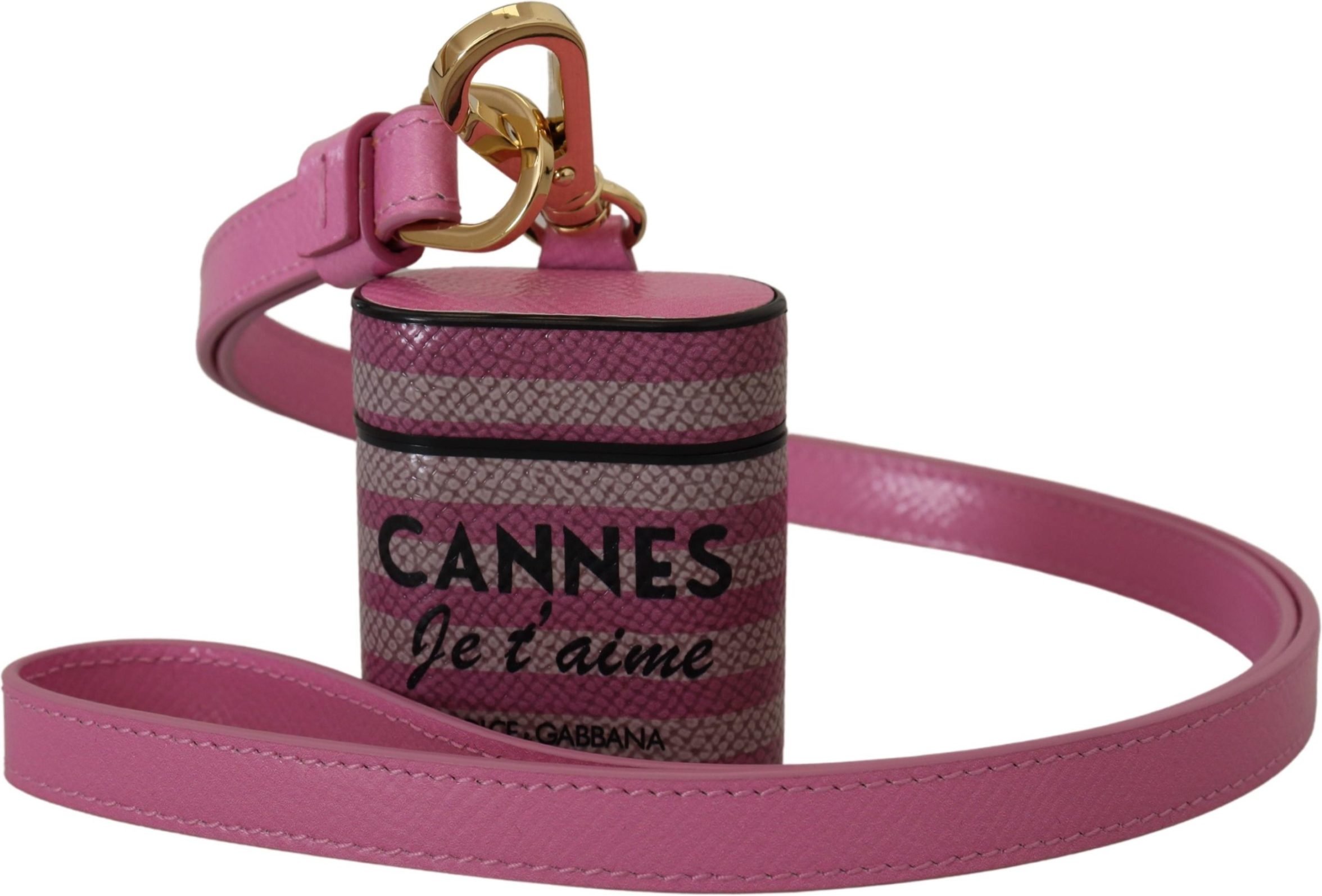 Dolce & Gabbana Chic Leder AirPods-Hülle in Frauen Pink