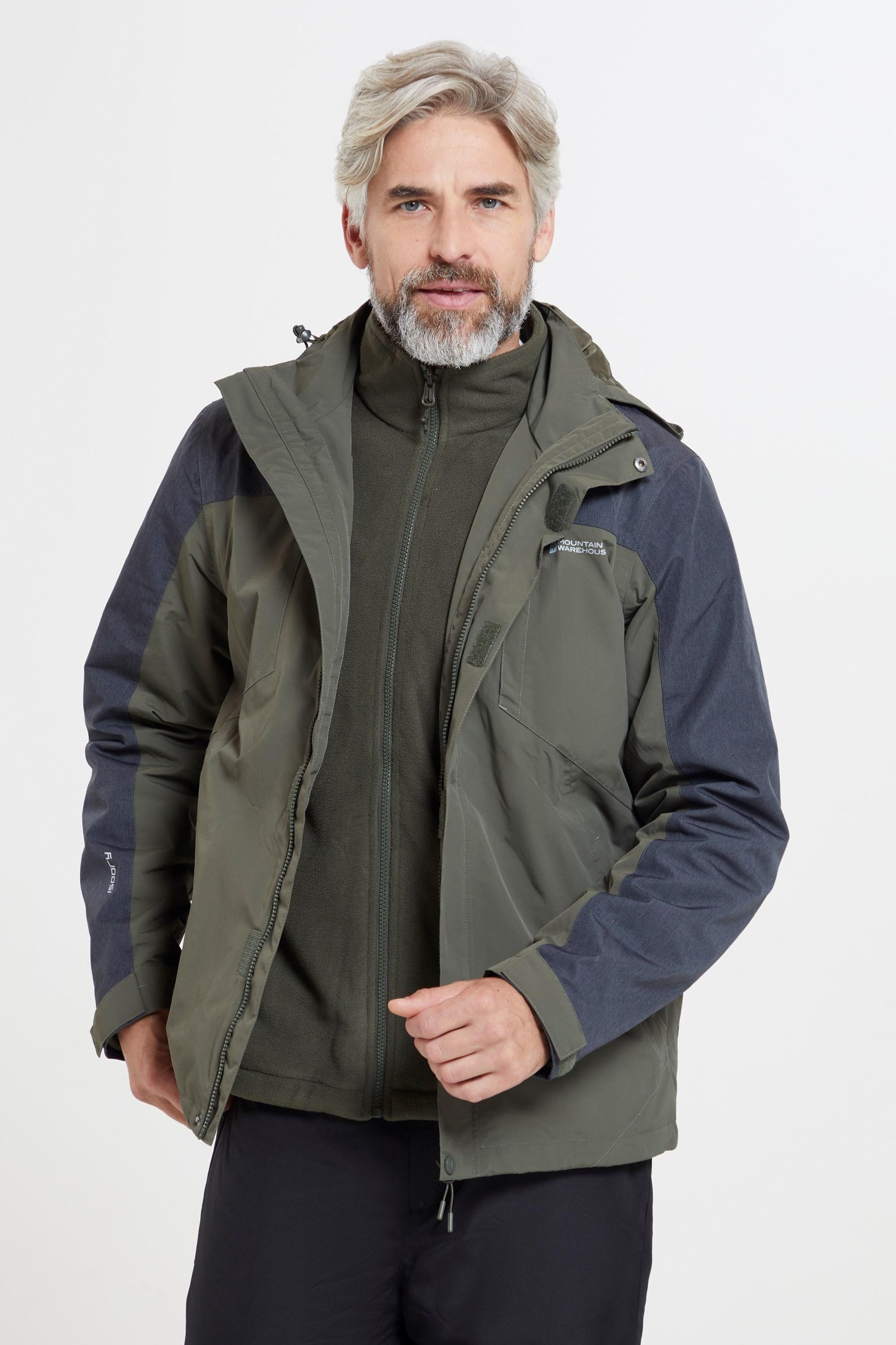 Mountain Warehouse - "District Extreme" Jacke, wasserfest 3 in 1 für Herren (Khakigrün)