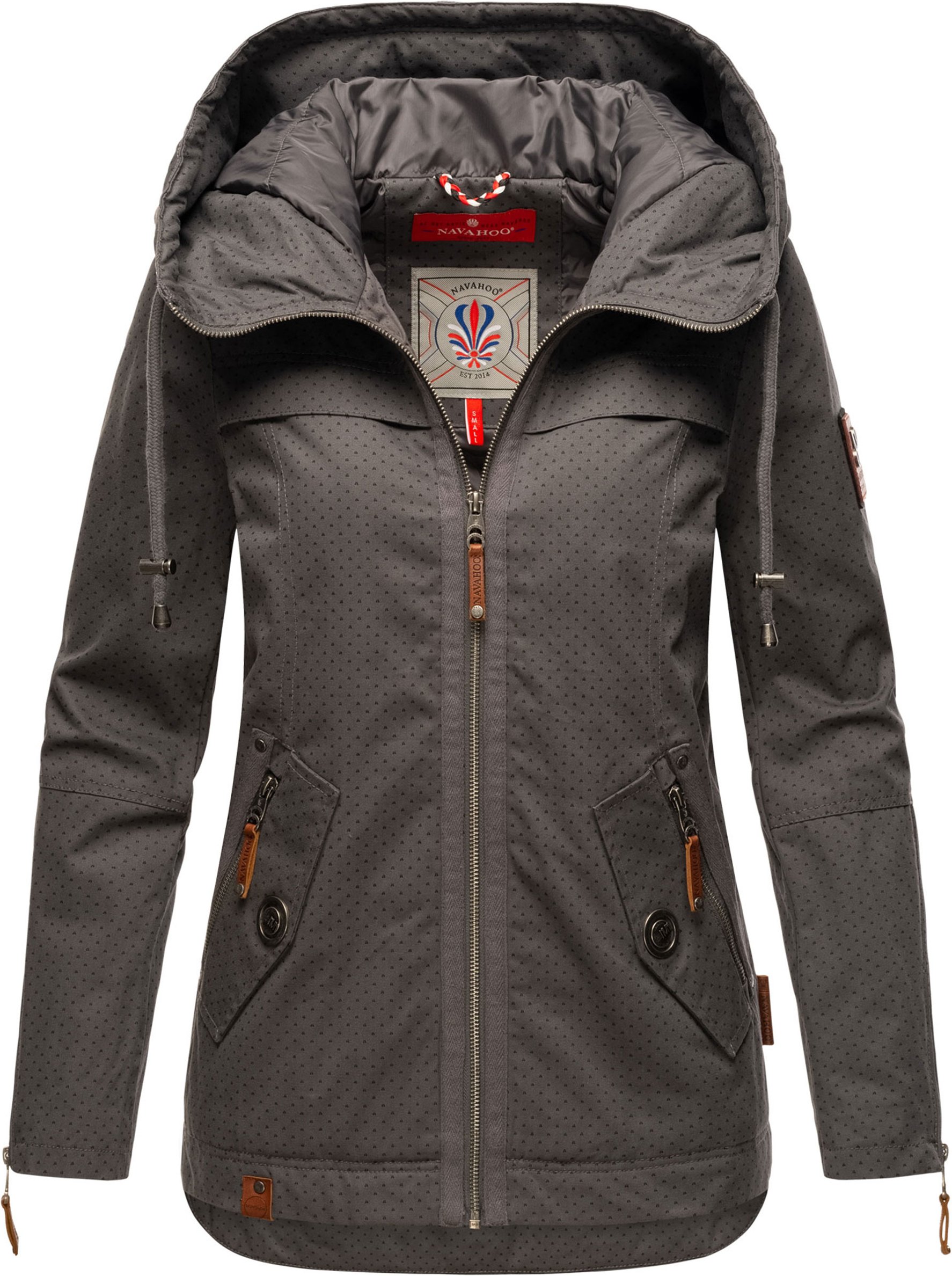 Navahoo Damen Übergangsjacke Wekoo – Leichte Baumwolljacke mit Kapuze