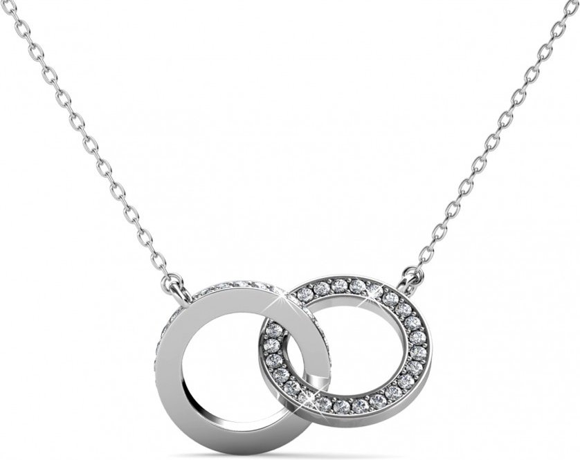 Circle Twin Halskette - Silber und Kristall