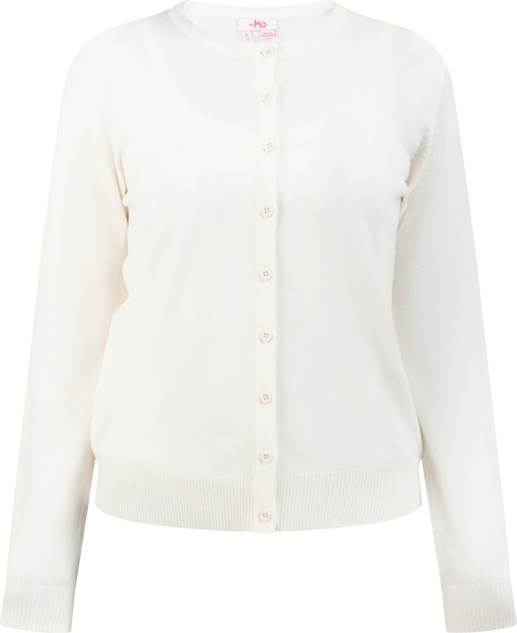 Mymo Strickjacke Damen Wollweiß