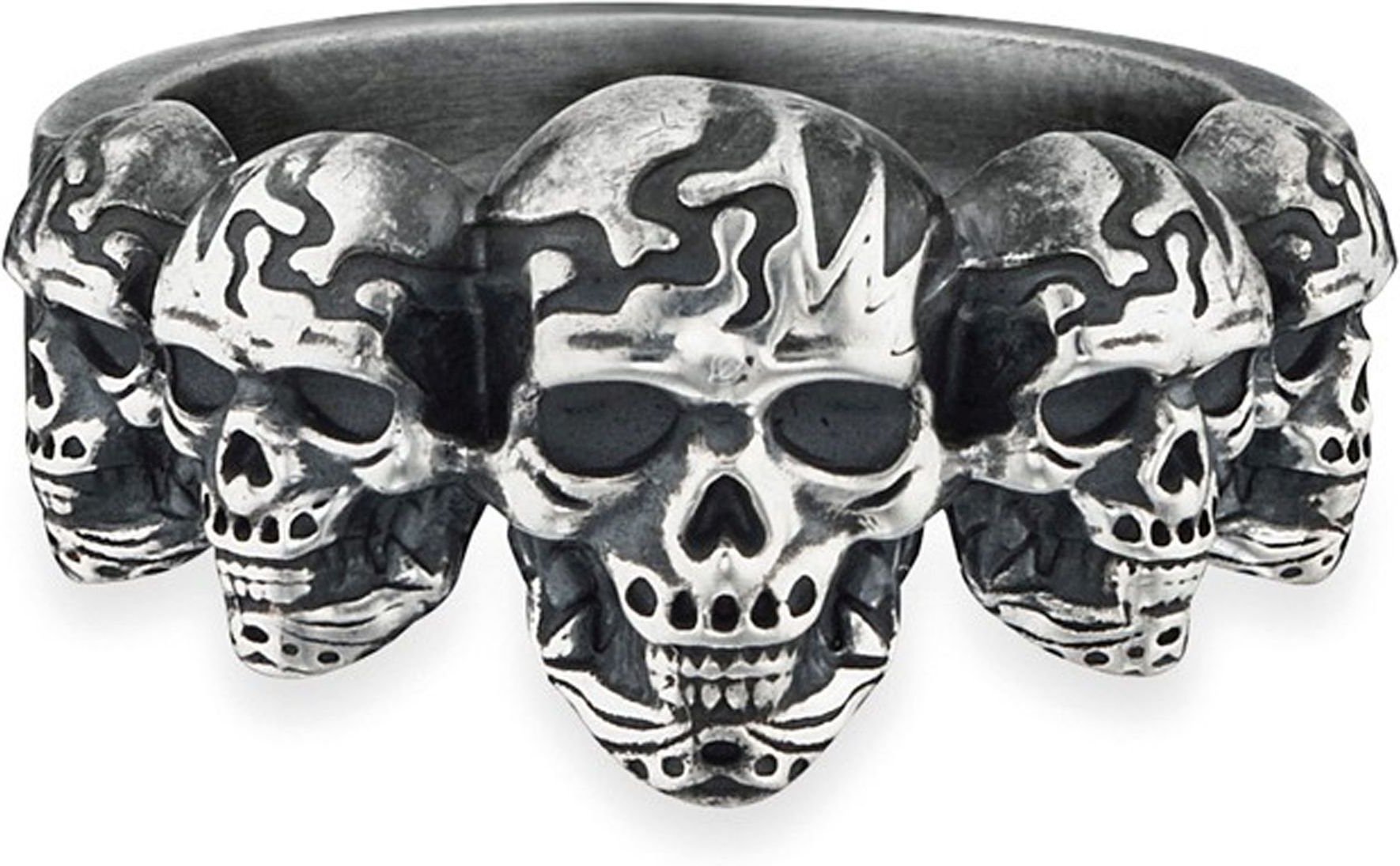 cai Ring 925/- Sterling Silber matt oxidiert Totenkopf