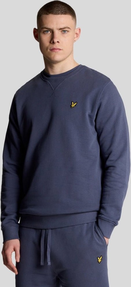 Lyle & Scott Sweatshirt mit Rundhalsausschnitt – Indigoblau