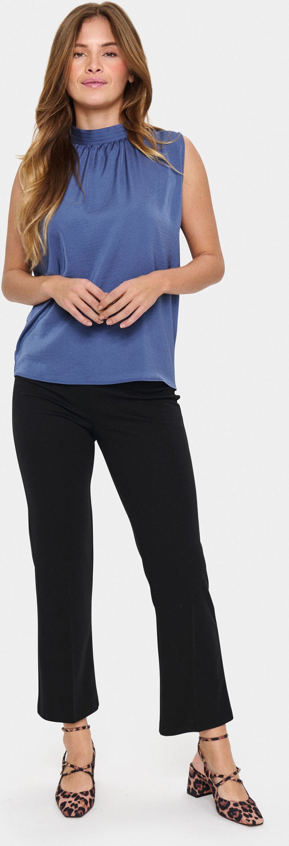 Ärmellose Bluse Reguläre Passform Blau Indigo blue