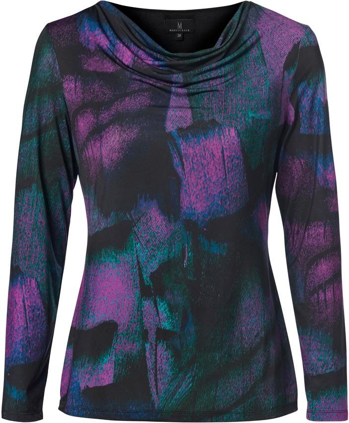 Abby Print Top Schwarz / Lila