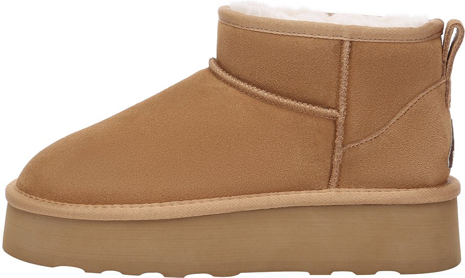 EVER AU Damen Heron Ultra Mini Plateaustiefel - Kastanienbraun