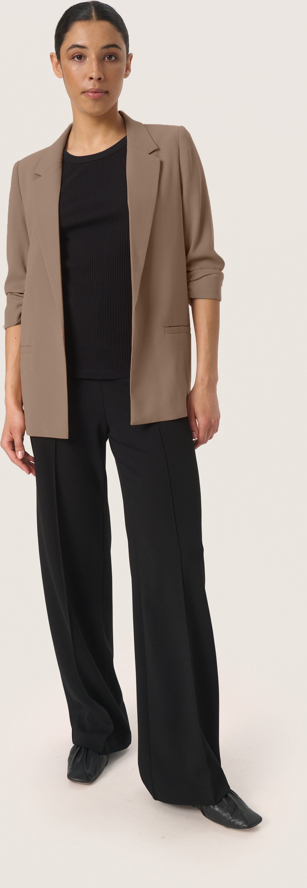 Blazer Gerade Passform Coffee Quartz brown