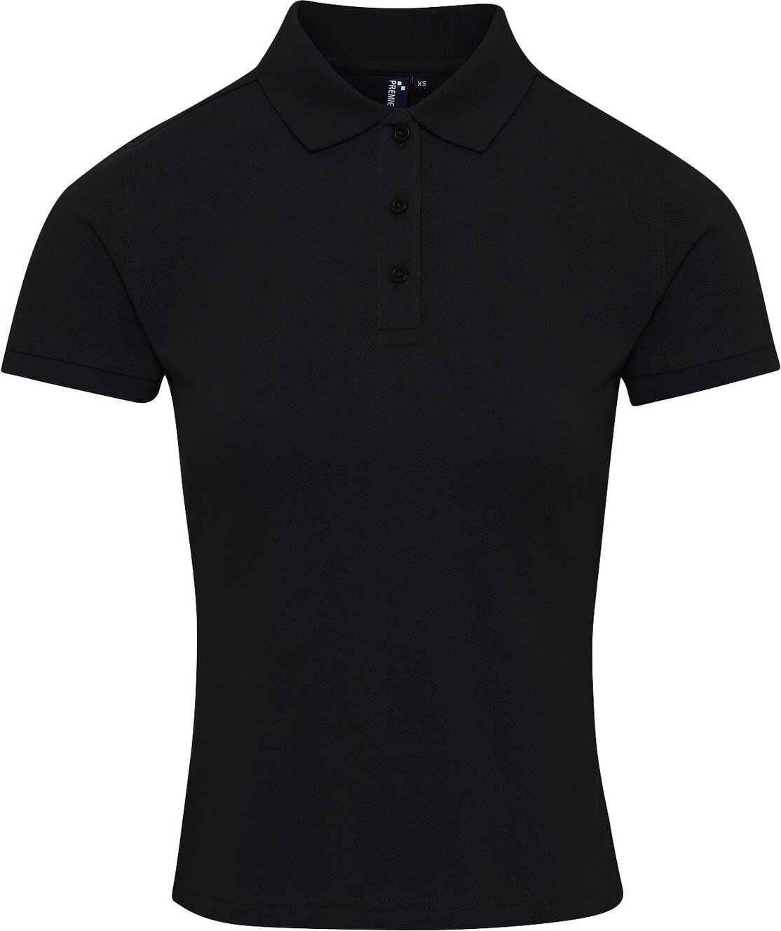 Premier Damen Polo-Shirt Coolchecker mit CoolPlus (Schwarz)