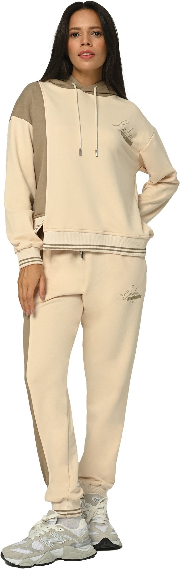 Tom Barron Damen Bedruckter gerippter Trainingsanzug-Set Lady Boss