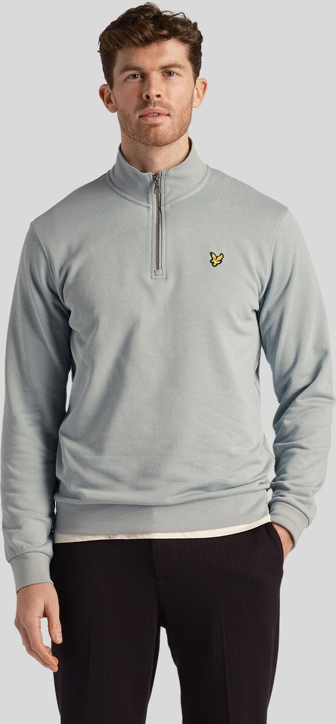 Thumbnail - Lyle & Scott Herren Loopback 1/4 Zip Sweatshirt in Slate Blue
