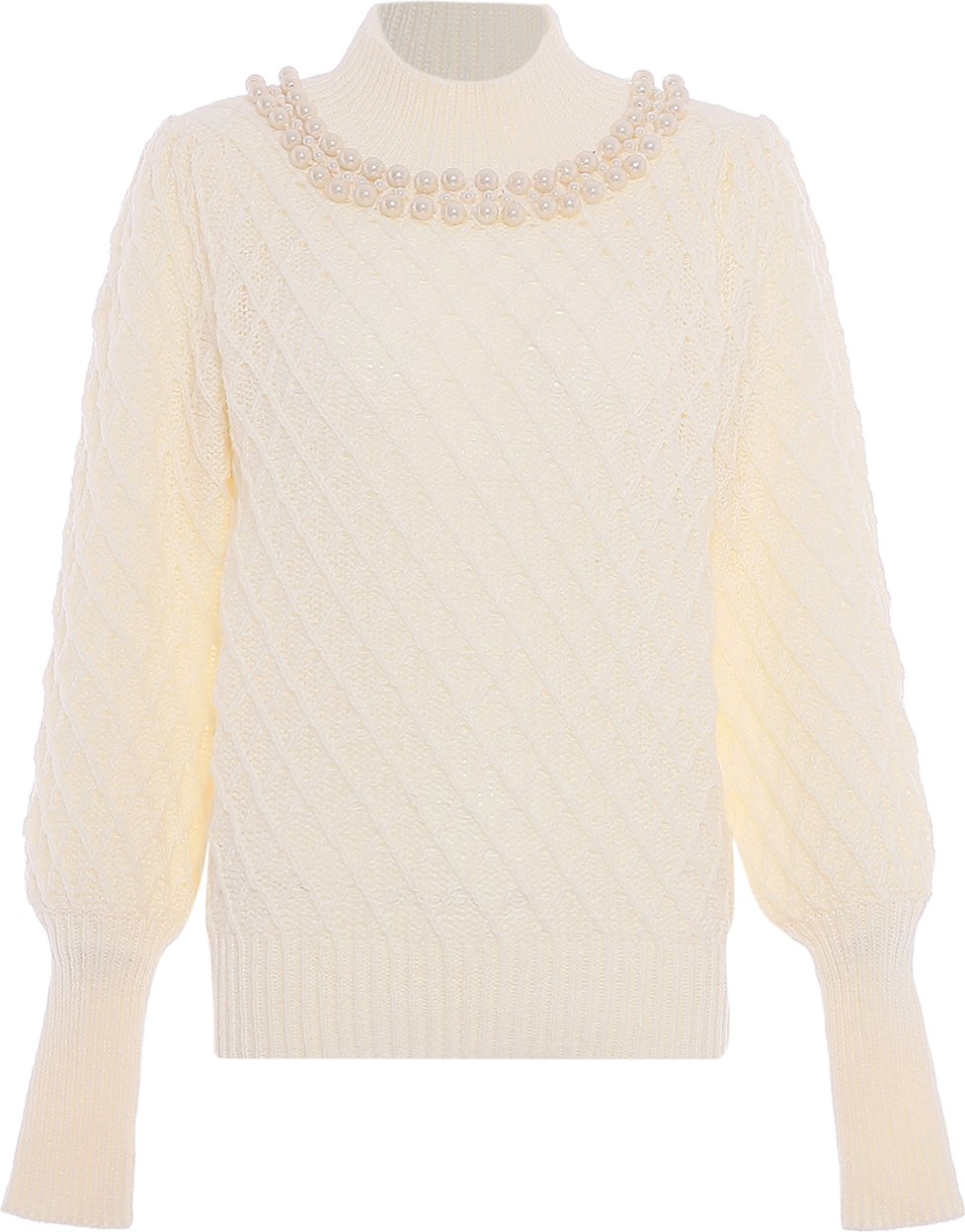 Faina Pullover Damen Wollweiß