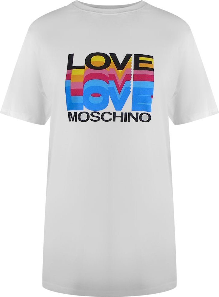 Love Moschino Layered Logo White T-shirt