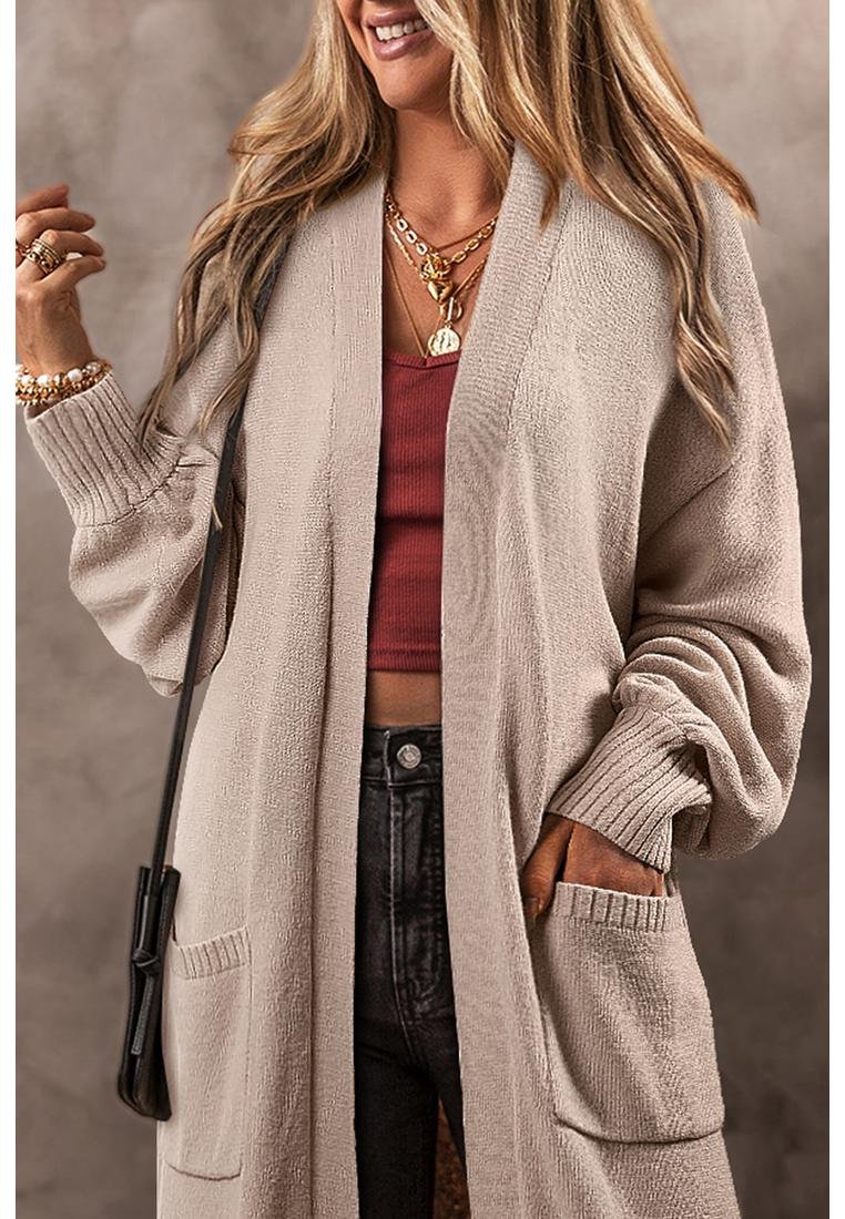 Thumbnail - Azura Exchange Damen Langarm Offene Front Strickjacke
