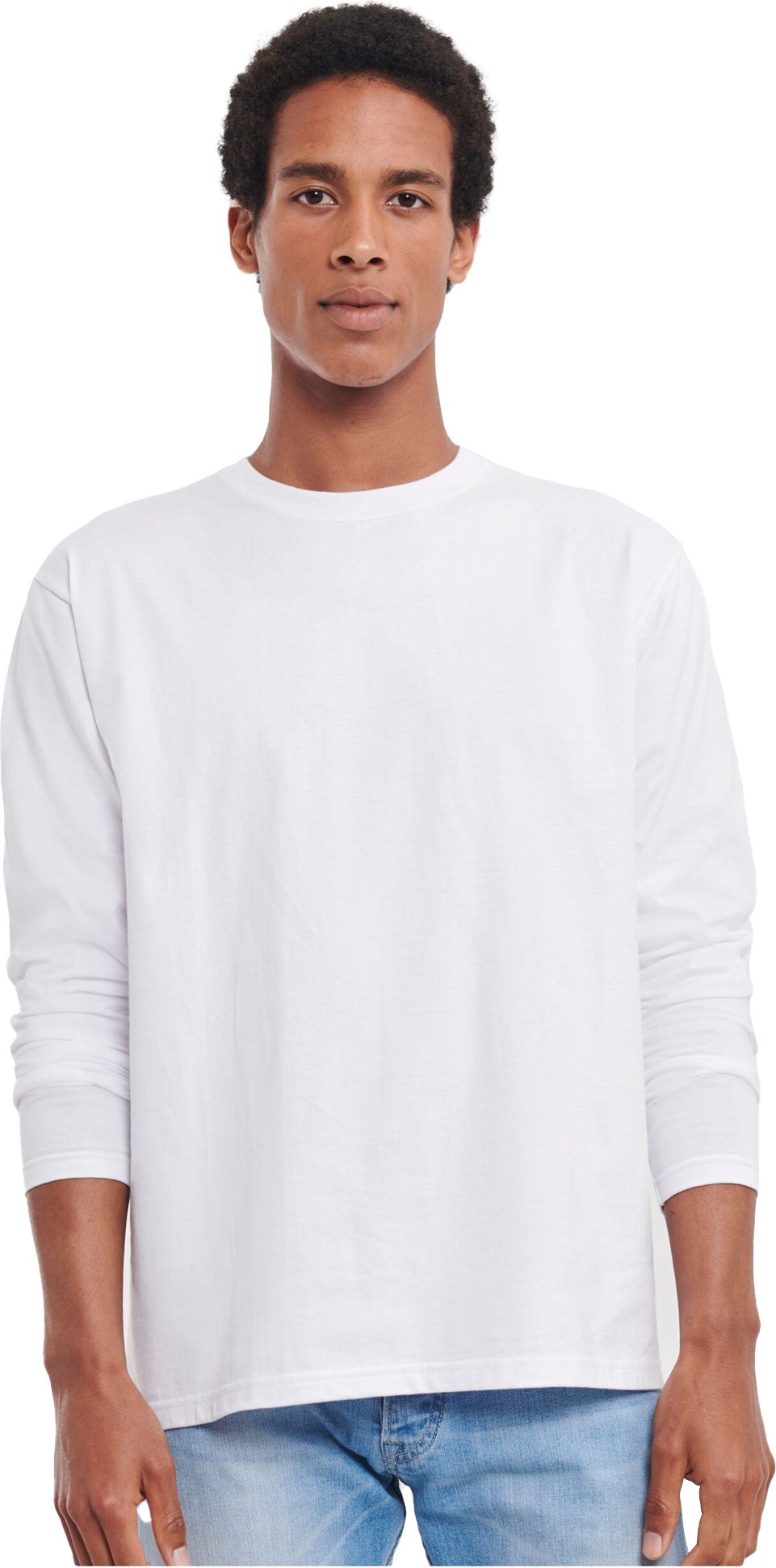 Russell - T-Shirt für Herren/Damen Unisex Langärmlig (Weiß)