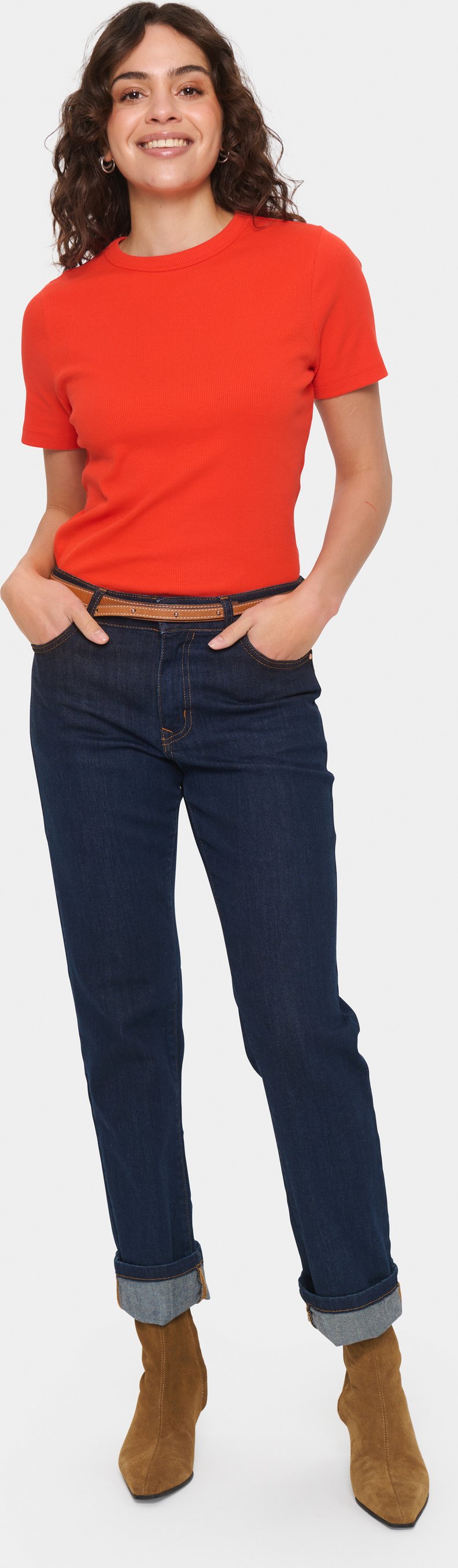 T-shirt Gerade Passform Poinciana orange