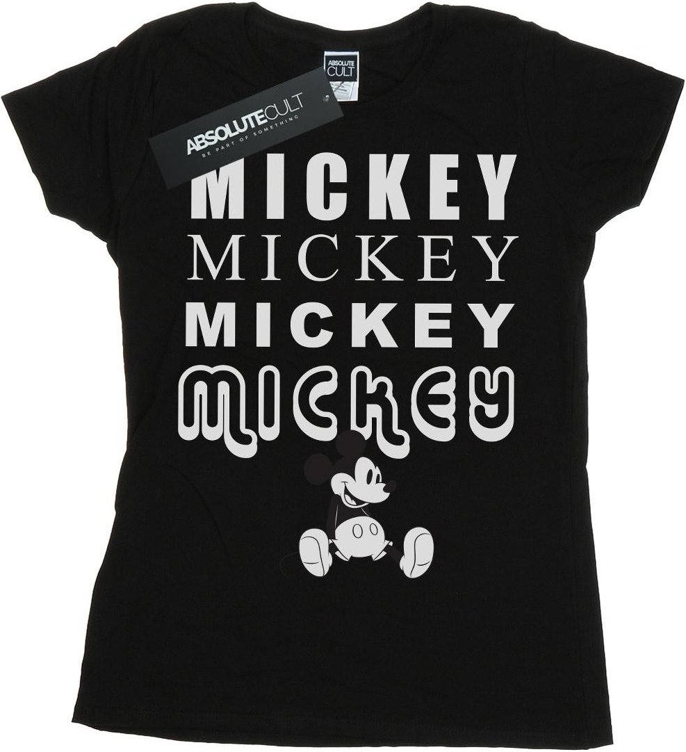 Disney - "Mickey Mouse Sitting" T-Shirt für Damen (Schwarz)