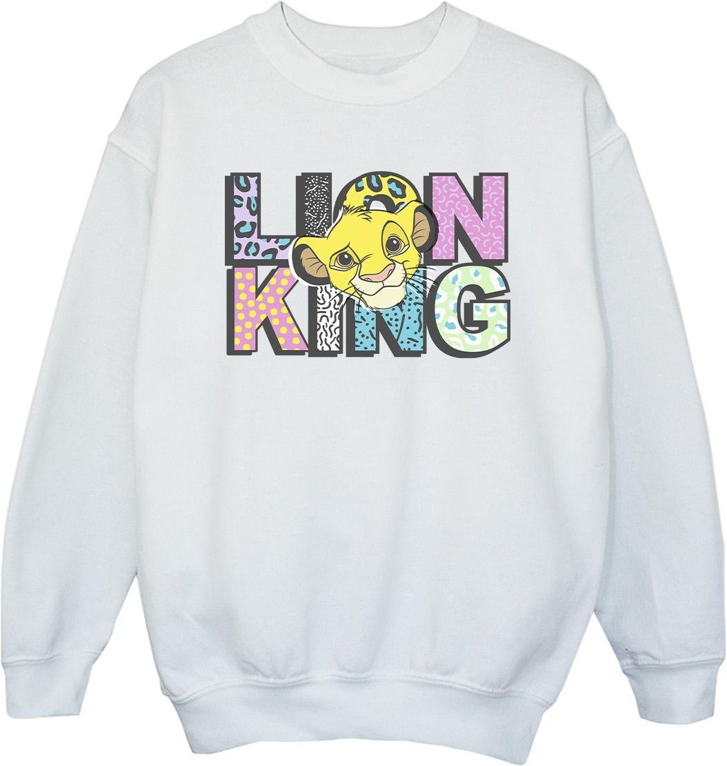 Disney - "The Lion King Pattern Logo" Sweatshirt für Mädchen (Weiß)