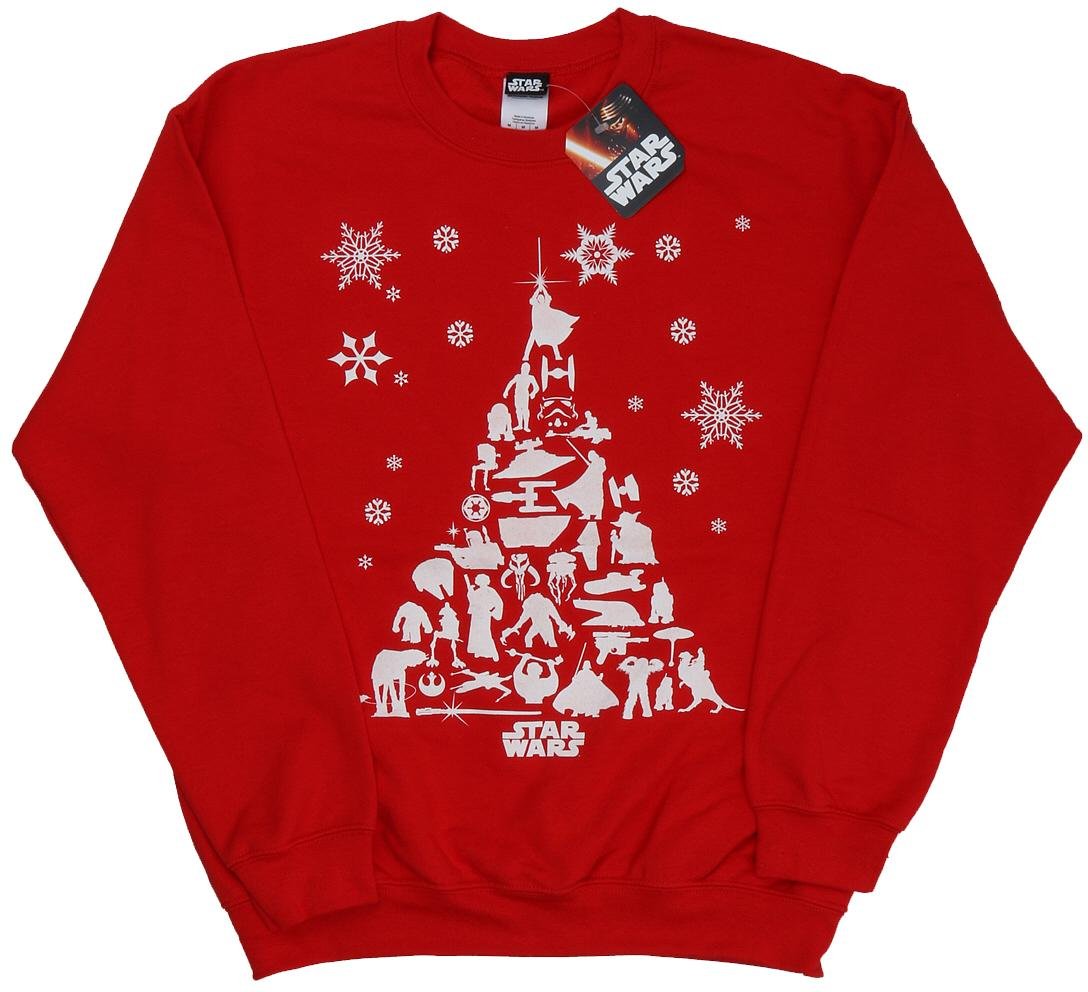 Star Wars Sweatshirt homme arbre de Noël (Rouge)