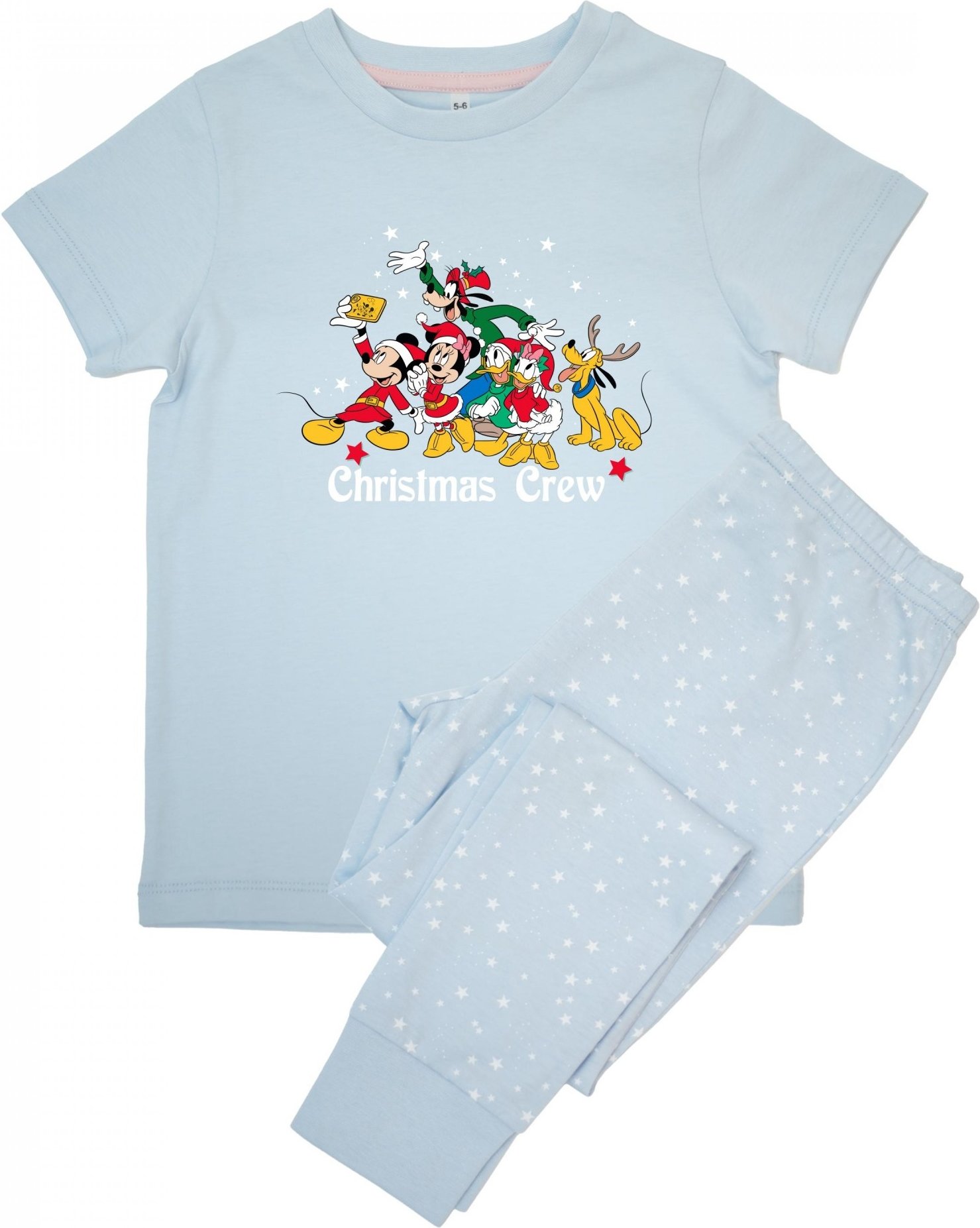 Disney - "Christmas Crew" Schlafanzug mit langer Hose für Mädchen (Babyblau)
