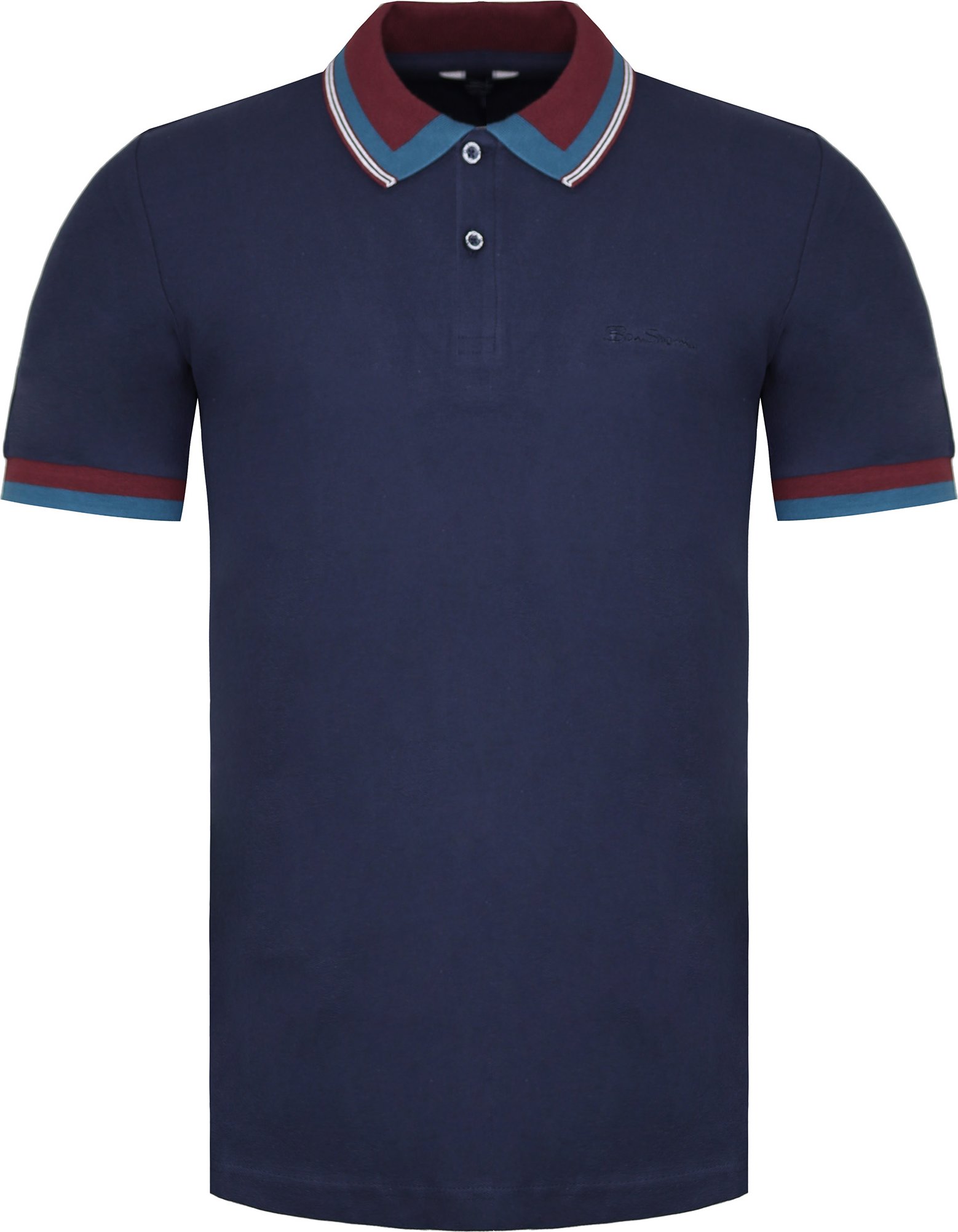 Ben Sherman Streifenkragen Herren Navy Polo -Hemd
