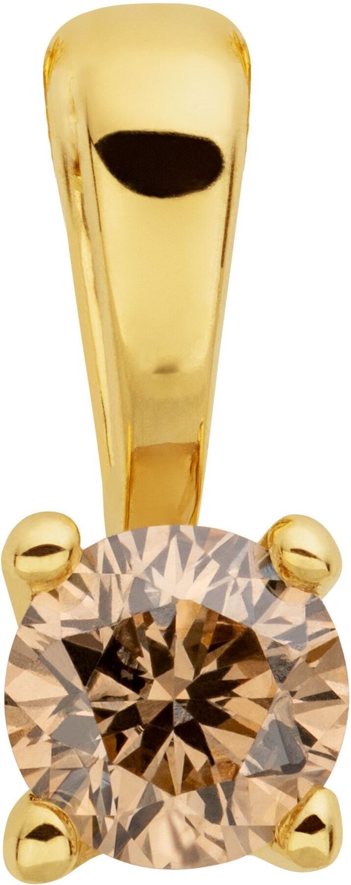 Orolino Anhänger 585/- GG glanz 1 Brill. 0,10 ct. braun