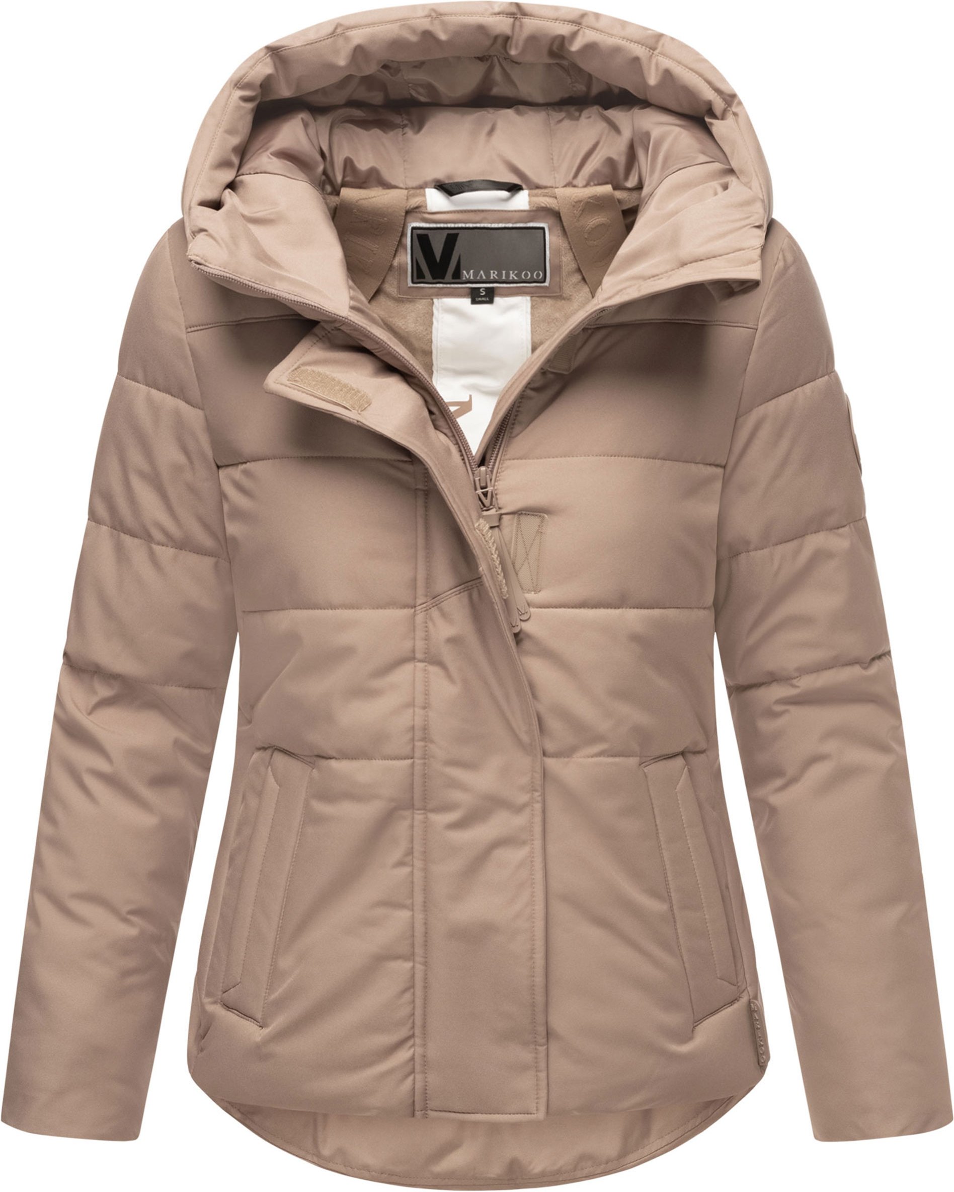 Marikoo Damen Steppjacke mit Teddy-Innenfutter & Kapuze – Elira