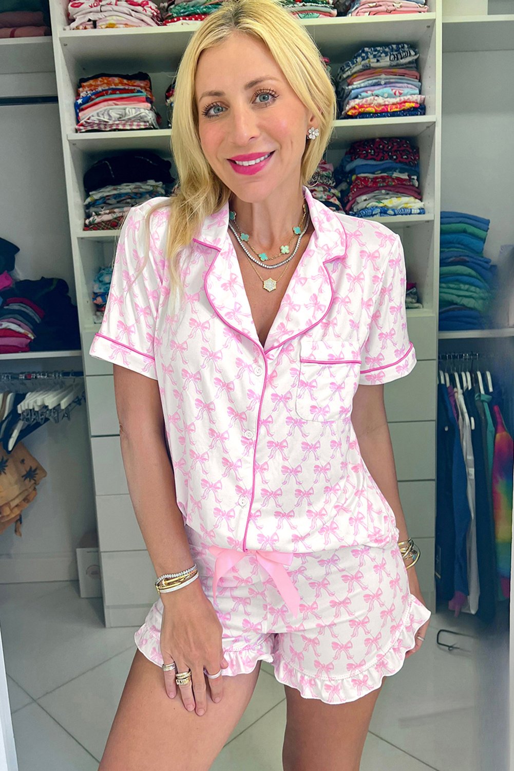 Thumbnail - Schleifenmuster Pyjama-Set