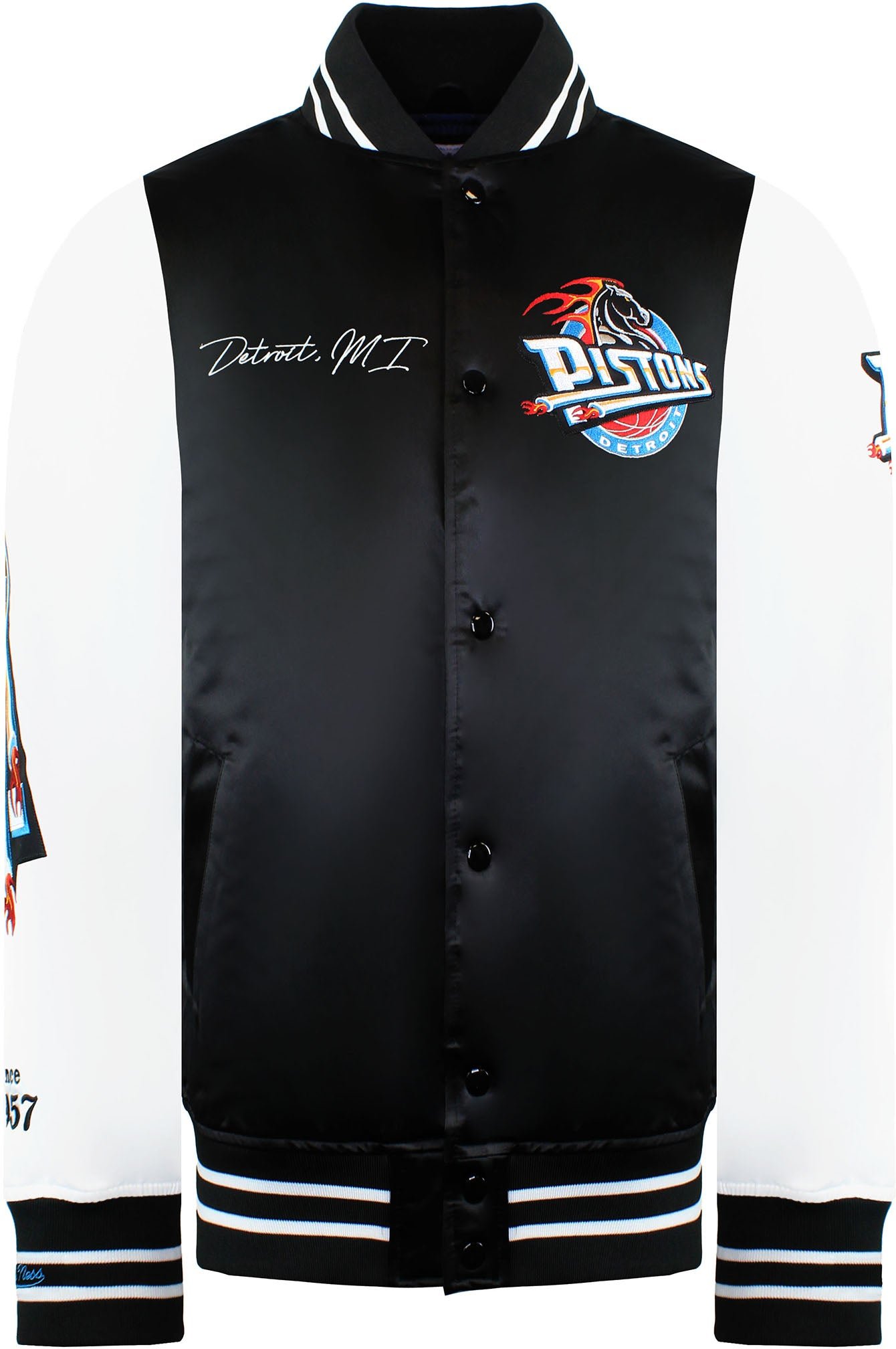 Mitchell & Ness NBA Detroit Pistons Herren Satin Bomberjacke