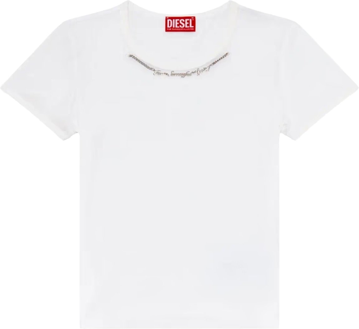 Diesel - "T-Matic" T-Shirt für Damen, gerippt, Jersey (Weiß)