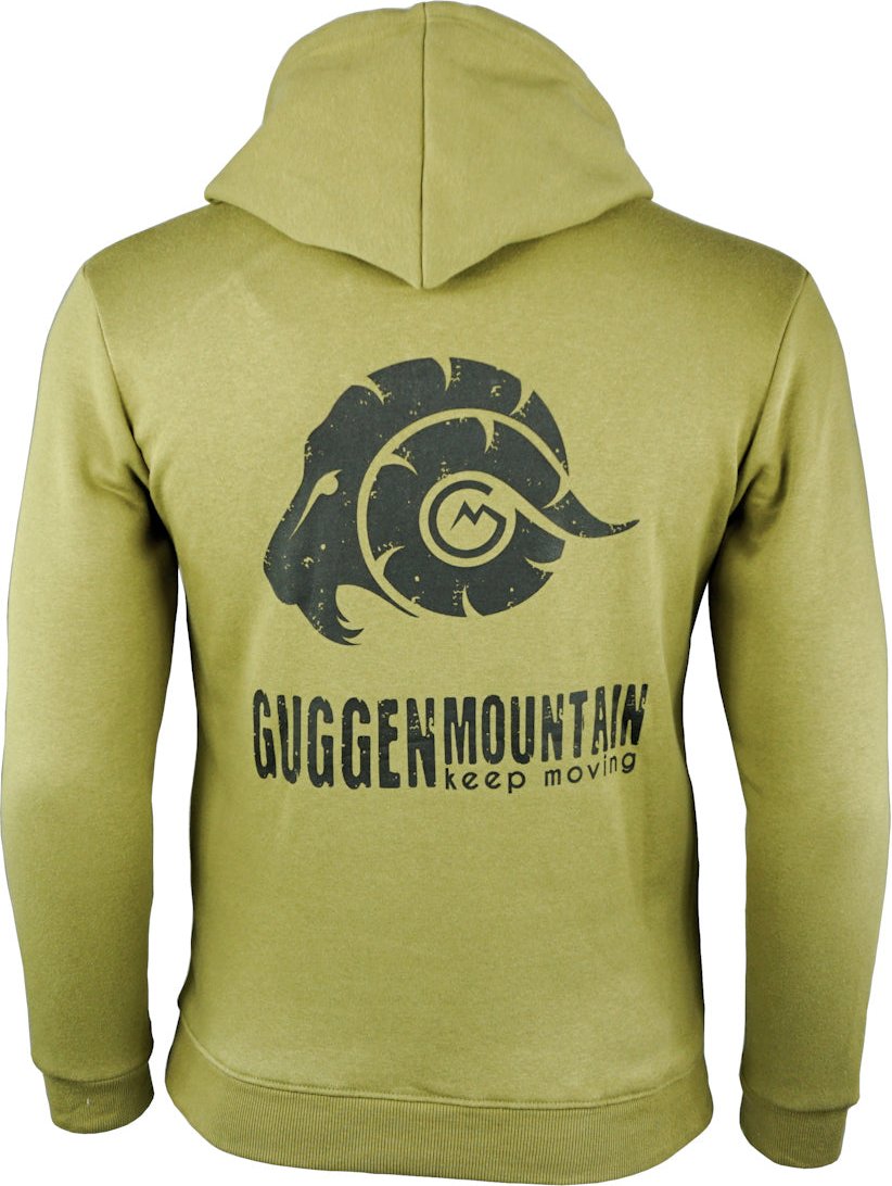 Herren Wandern Kapuzenpullover Fleece Hoodie Outdoor Mit Logo Olive