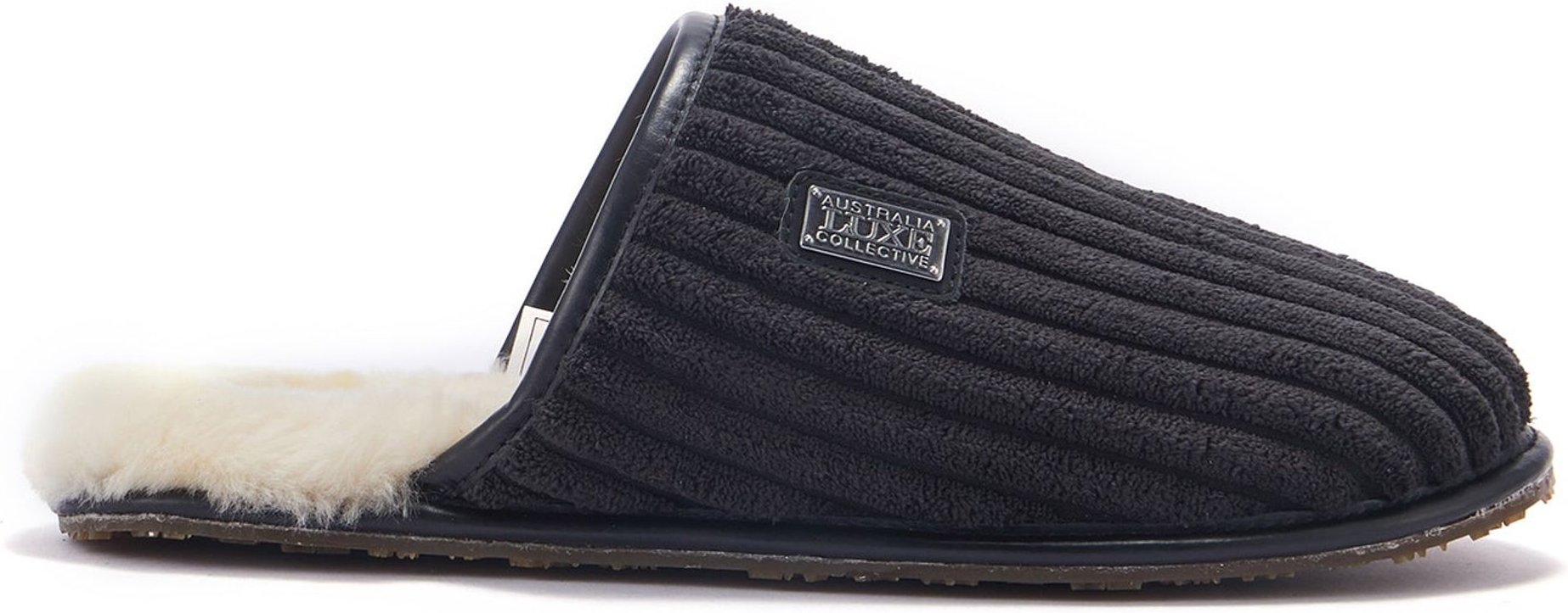 Schwarze Herren-Pantoletten mit geschlossenem Kordelzug