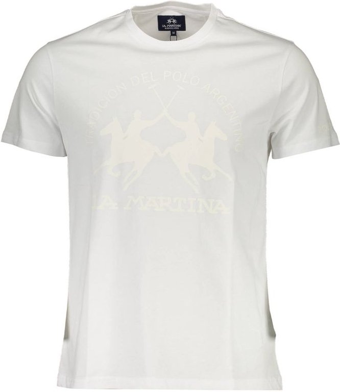 La Martina Bianco Baumwolle Herren T-Shirt