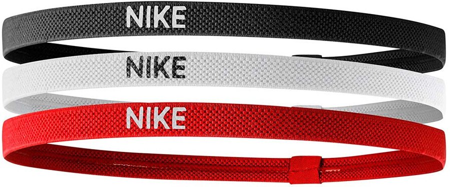 Nike - "Mixed Width" Stirnband (3er-Pack) (Schwarz/Rot/Weiß)