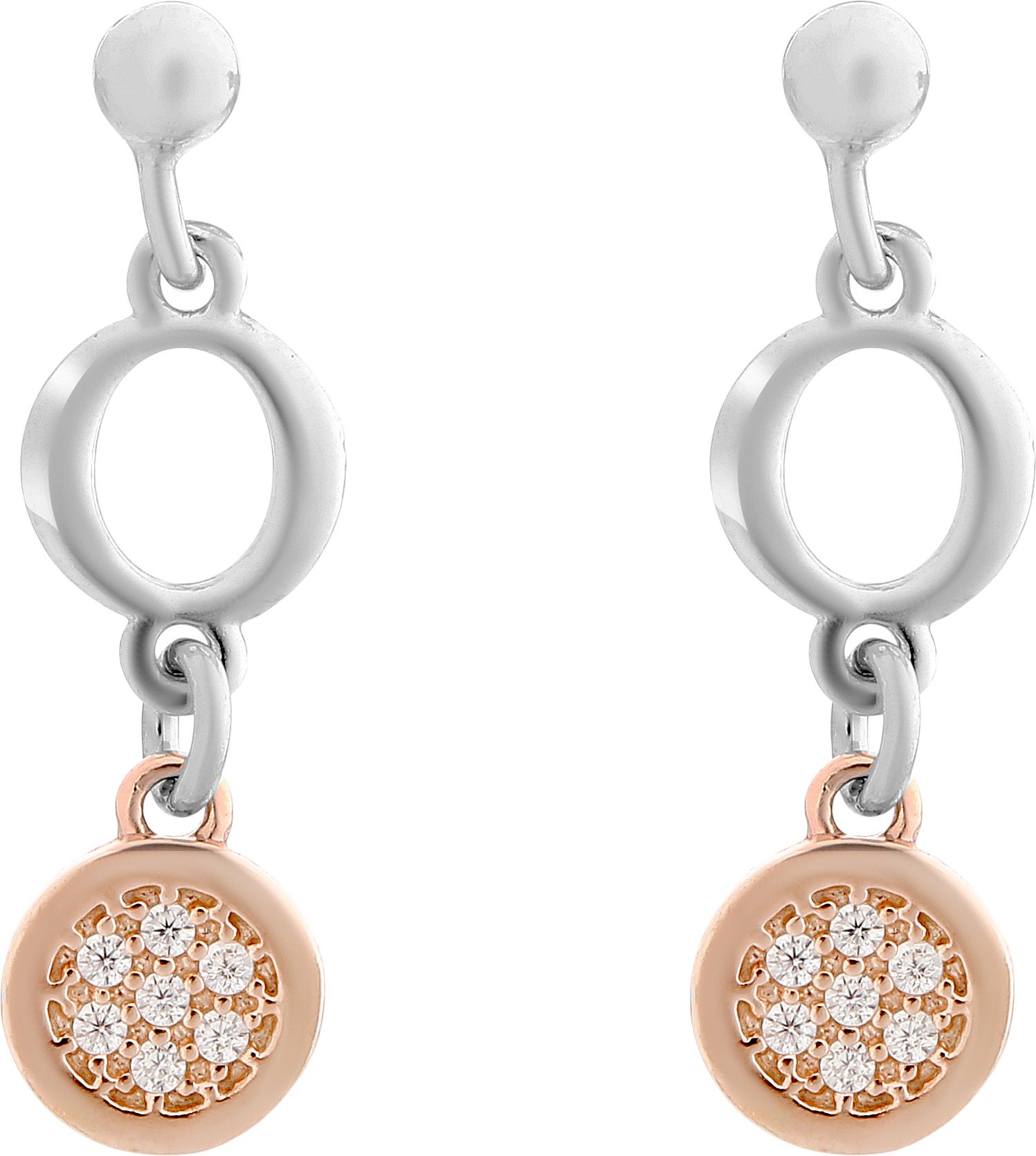 Orphelia 'Maite' Damen 925 Sterling Silber Tropfenohrringe - Silber/Rosé ZO-7376