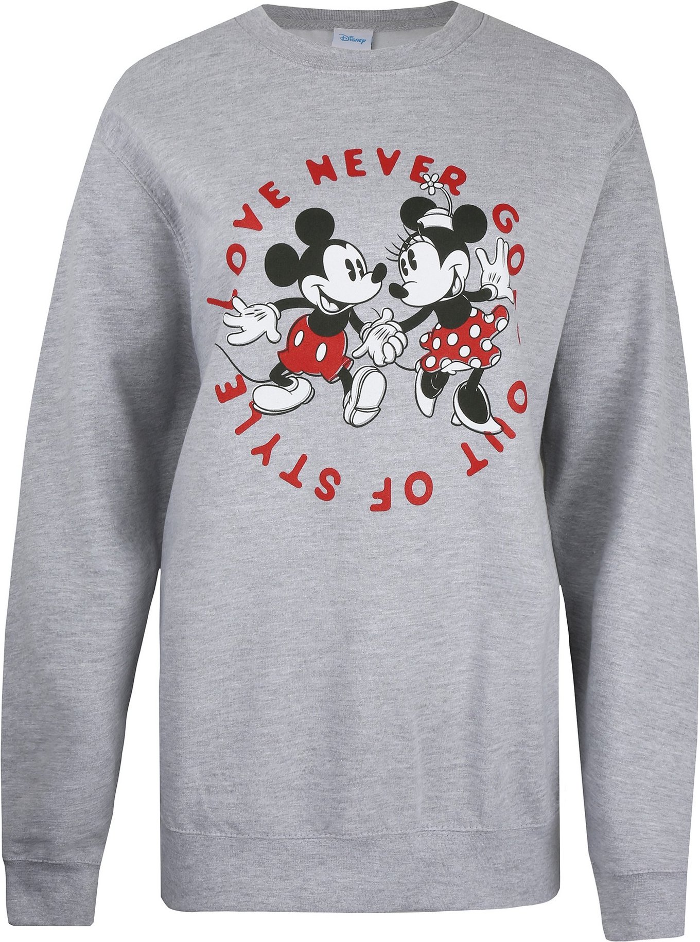 Disney - "Love Never Goes Out Of Style" Sweatshirt Rundhalsausschnitt für Damen (Grau meliert)
