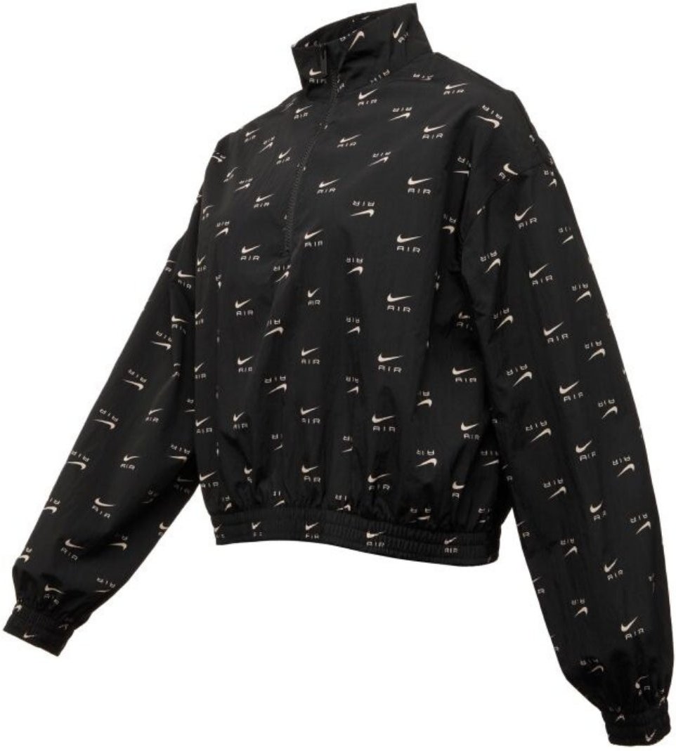 Schwarze, dunne Jacke mit durchgehendem Logo von Nike