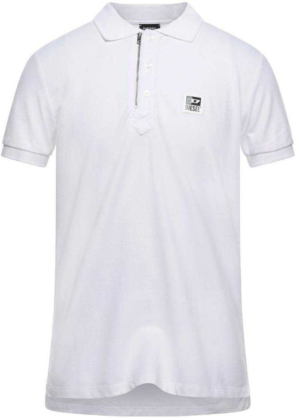 Diesel Herren T-Harry Zip Neck Polo-Shirt (Weiß)