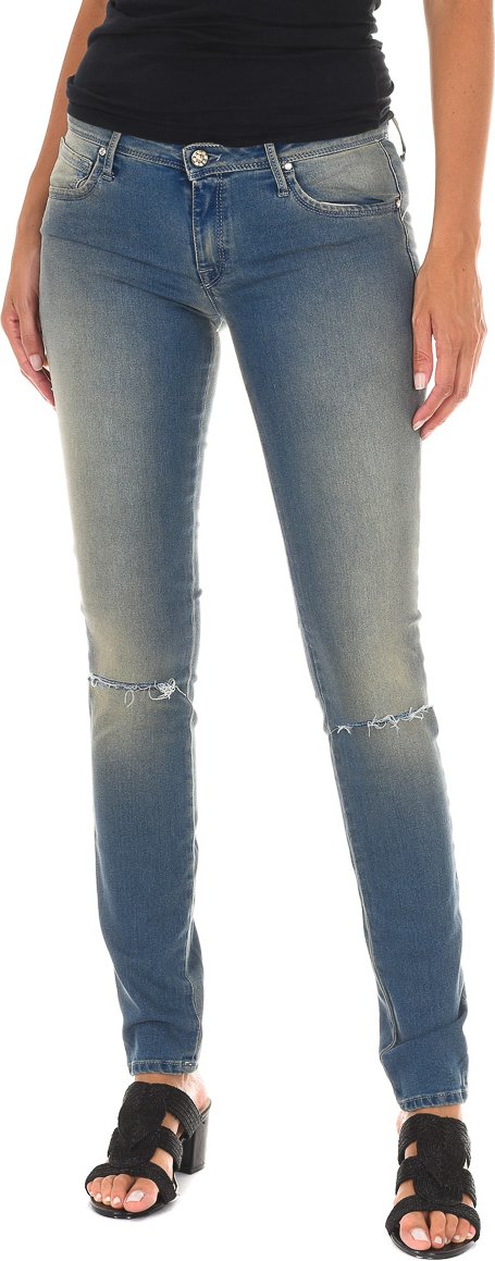 Lange Denim-Hose getragen und zerrissen Wirkung 10DB50262 Frau