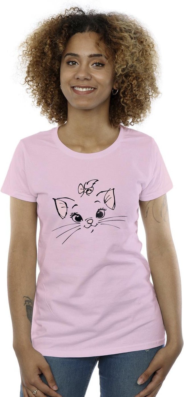 Disney - "Classics Marie Face Pocket" T-Shirt für Damen (Babyrosa)
