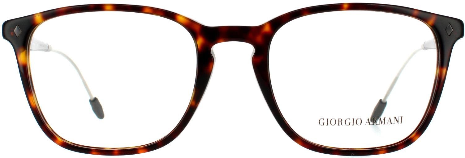 Giorgio Armani Rechteckig Herren Dunkel Havanna Brillenfassungen