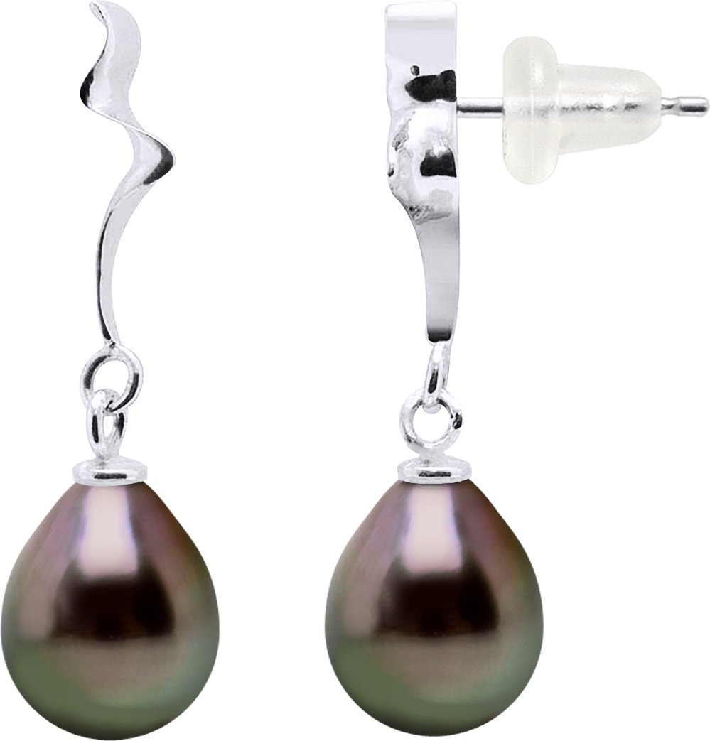 DIADEMA - Ohrringe - Fantasy Patern in Weißgold und echten Tahiti-Perlen