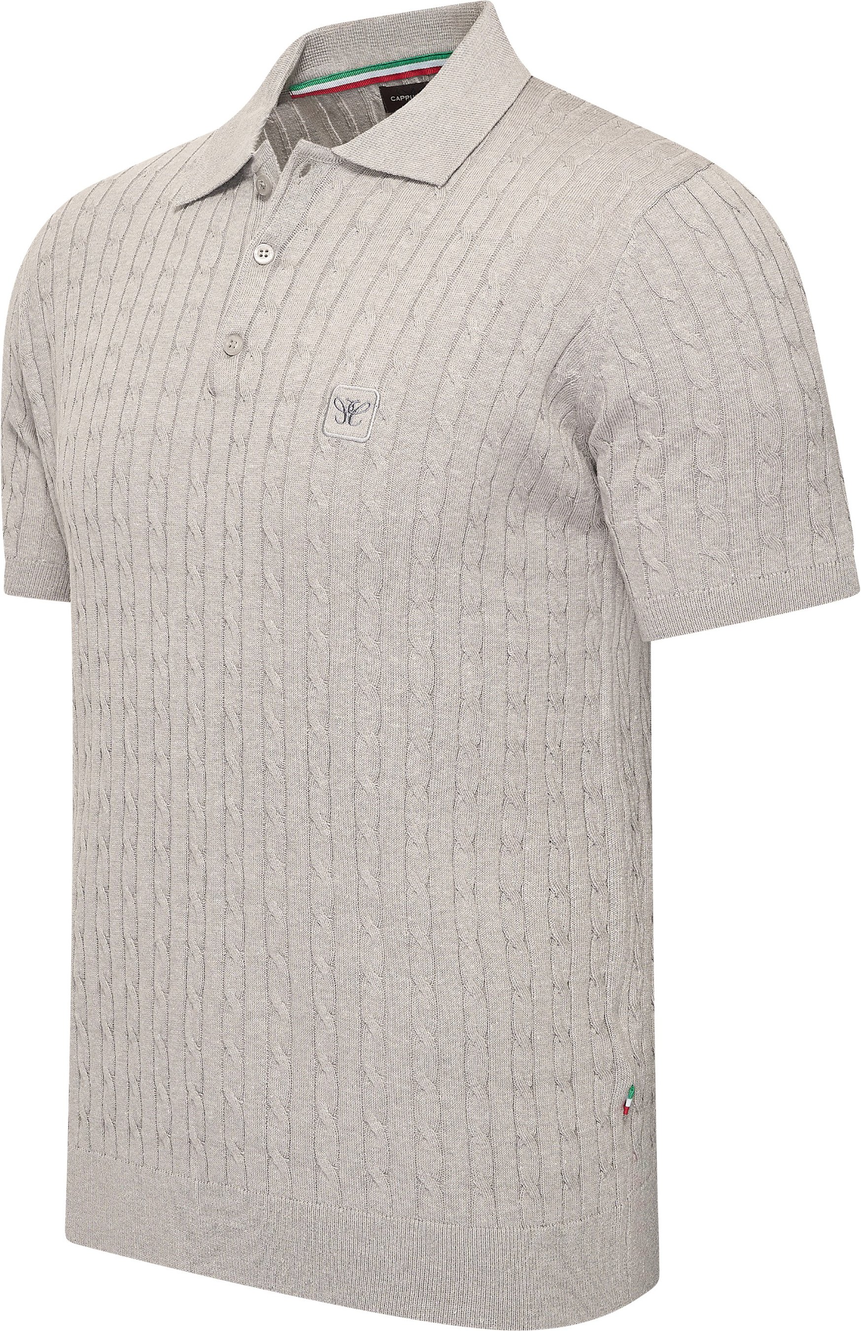 Cappuccino Italia Caorle Cable Knit Polo Grau