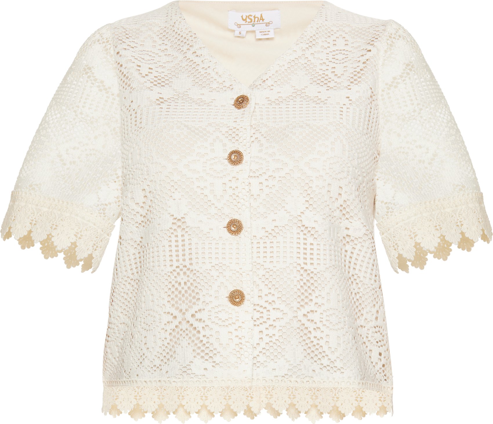 usha Strickjacke Frauen cremefarben