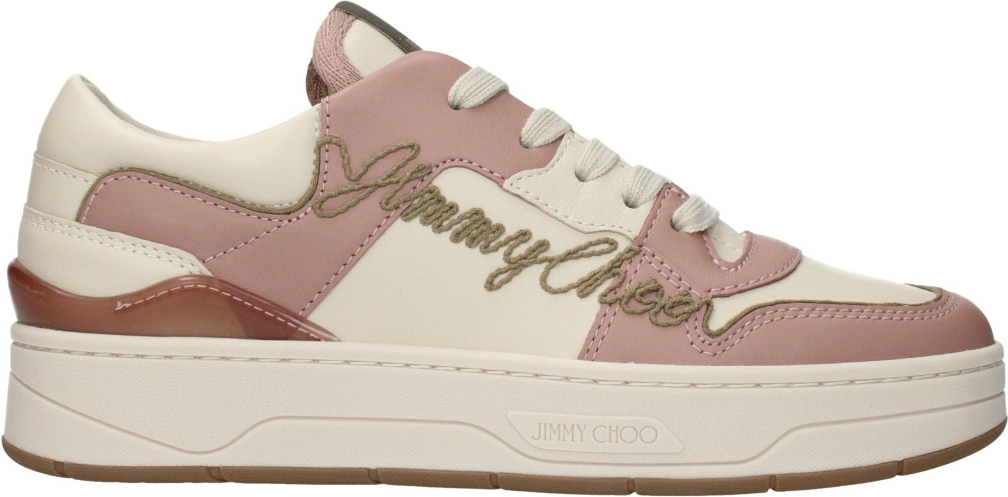 Jimmy Choo Pinke Leder Low-Top Sneaker