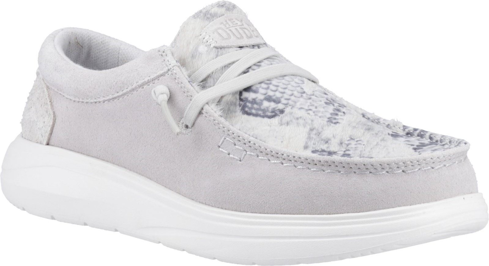 HEYDUDE Wendy COMF Leder Damen Graue/Schlangen Mokassins Schuhe