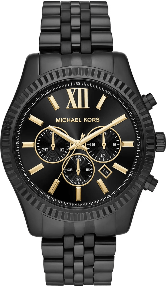 Michael Kors Lexington MK8603 Chronograph Herrenarmbanduhr mit schwarzem Zifferblatt