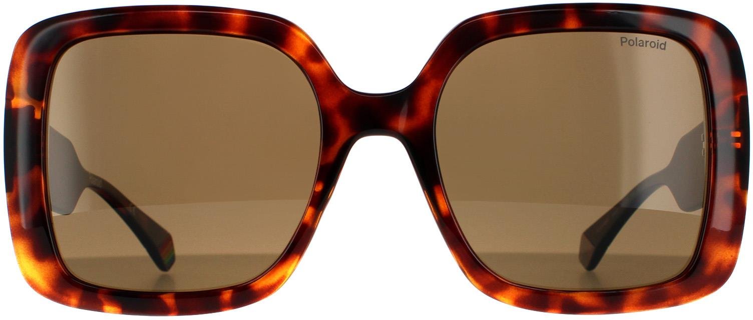 Polaroid Square Womens Dark Havana Bronze Polarisierte Sonnenbrille